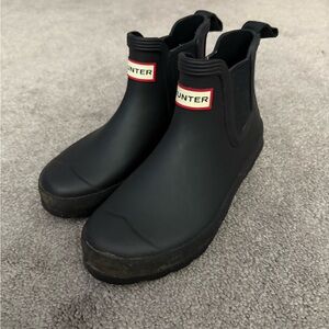 Hunter Black Ankle Winter Boots